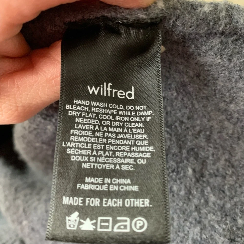 Wilfred merino wool mock neck sweater dark gray ribbed - Picture 4 of 9